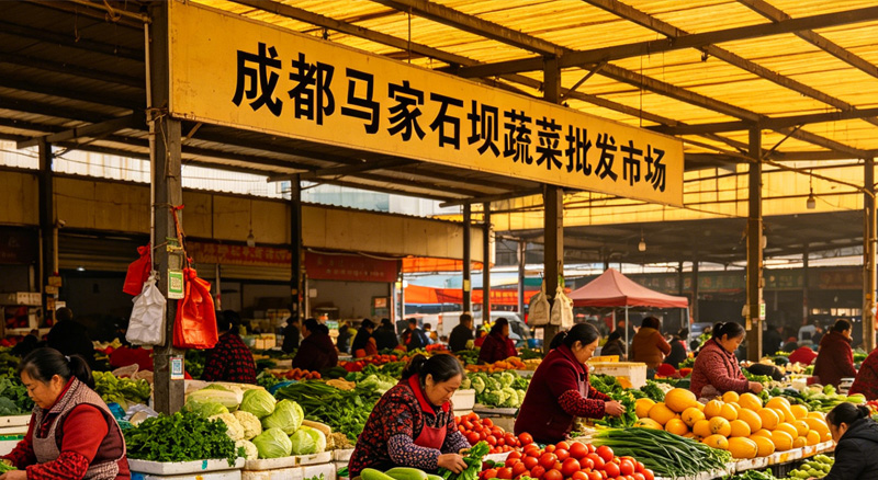 马家石坝蔬菜批发市场实拍